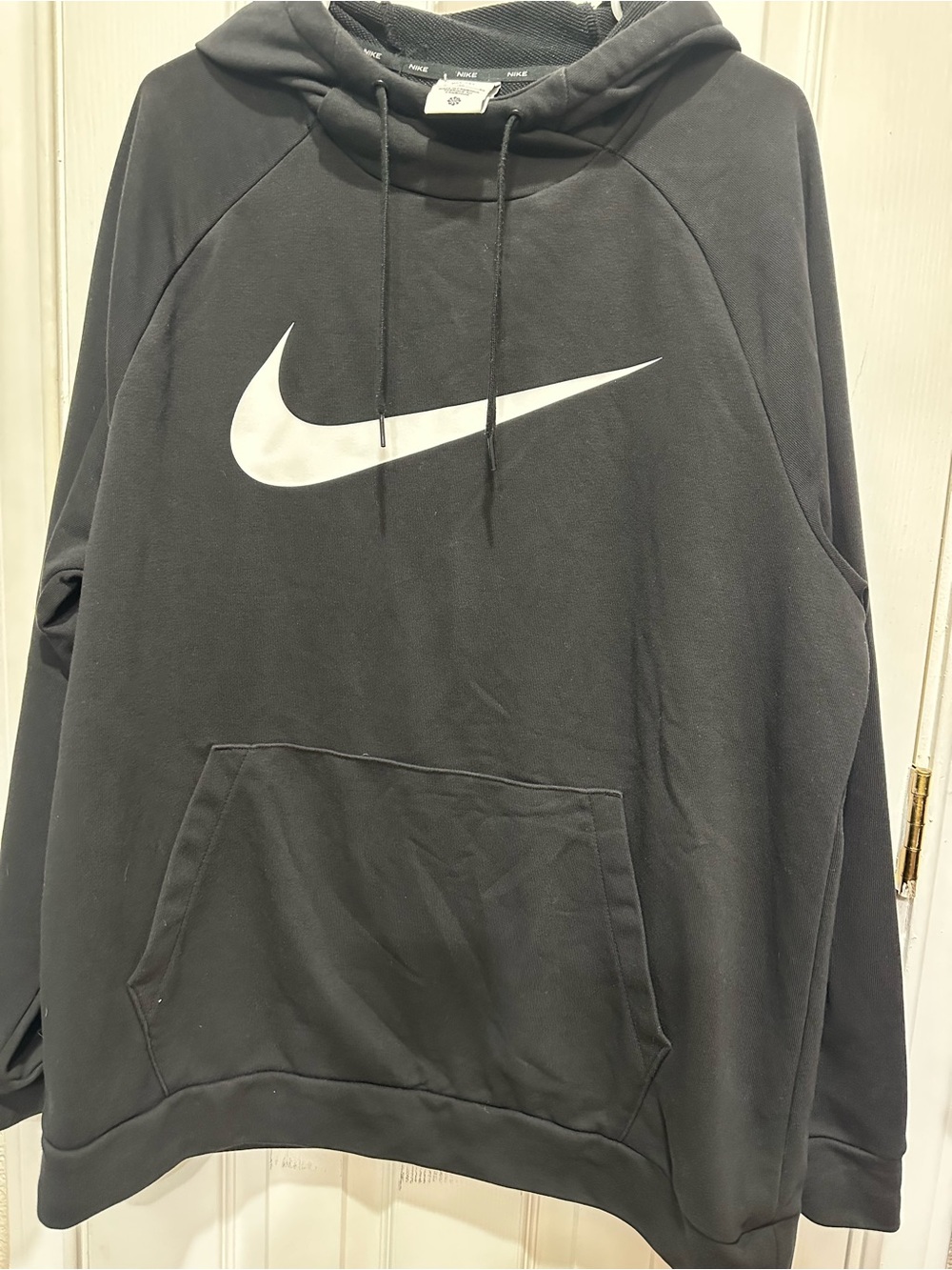 Nike Black Hoodie with White Swoosh